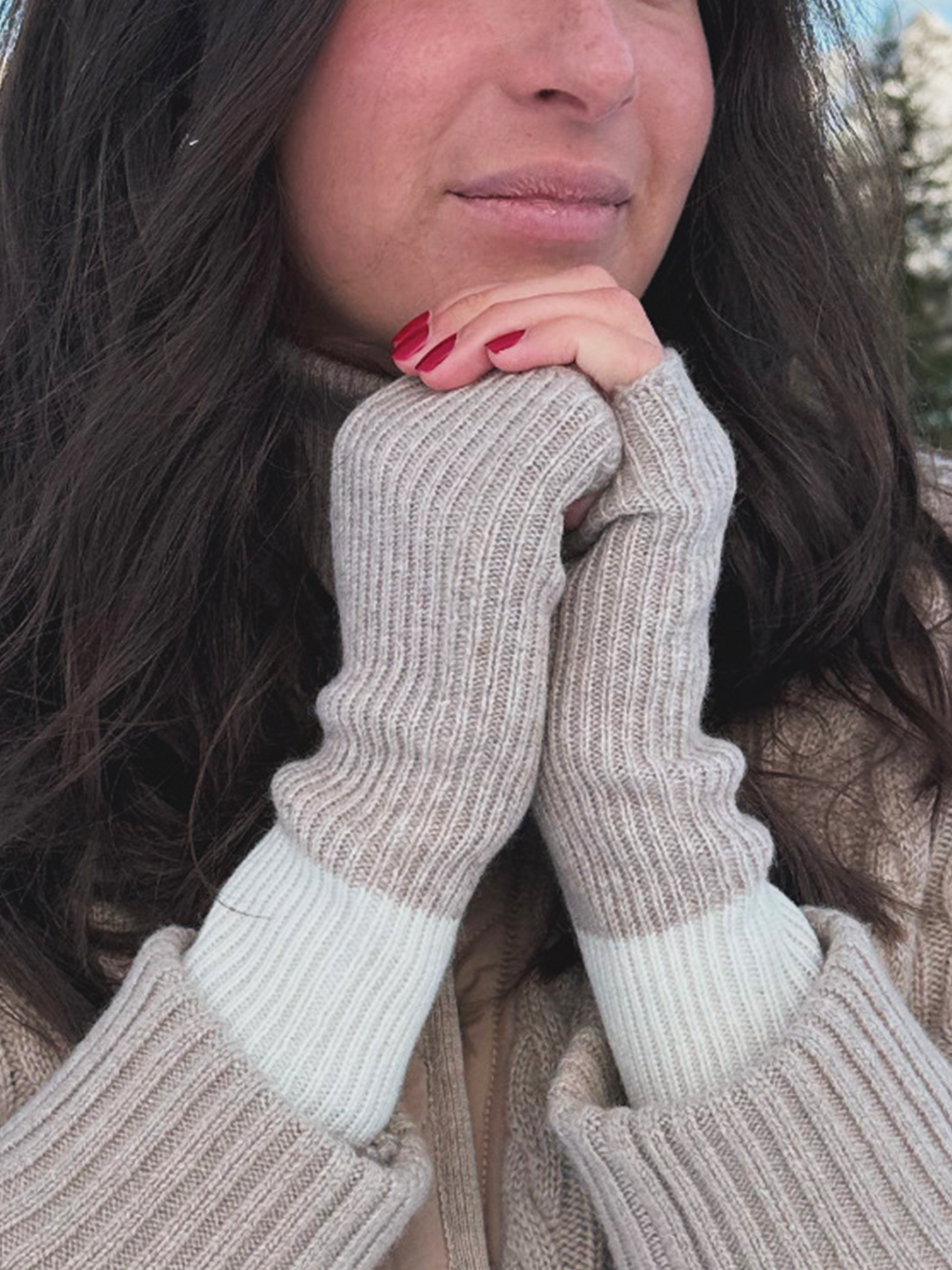 Mitaines Beiges et Blanches